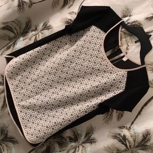 NWT LC Lauren Conrad Black & white lace blouse
